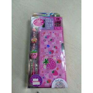 Hot Focus Fancy Pencil Case Pink Strawberry Stationery Set with Calculator Pen